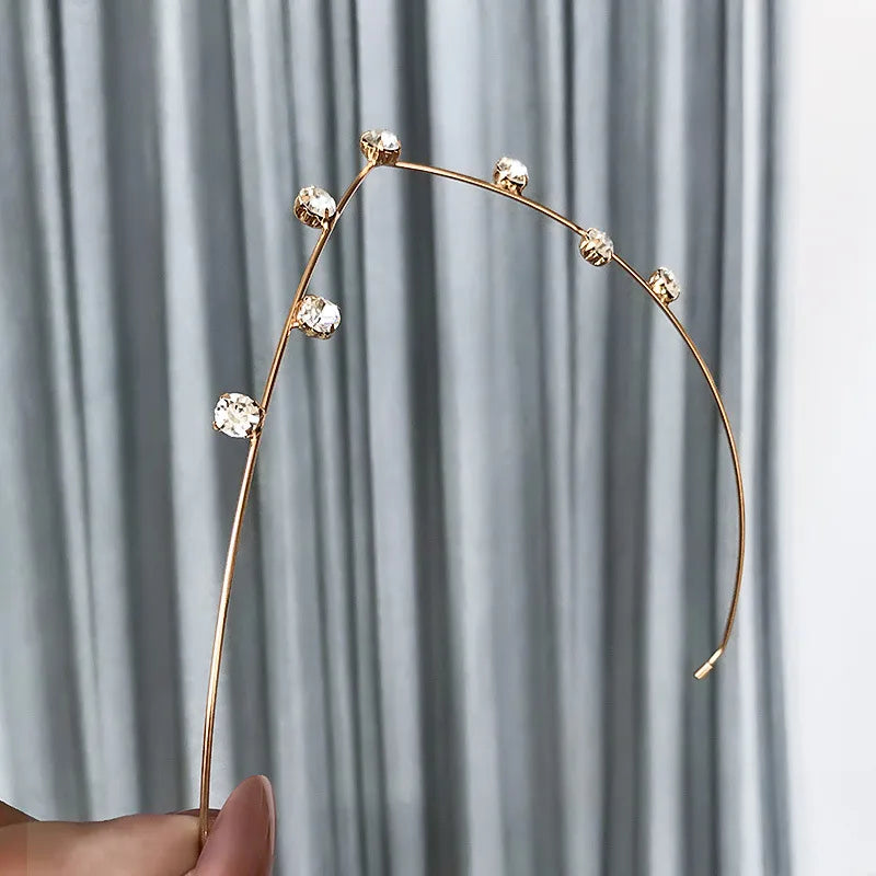 Princess Glam Leaf Metal Inlay Rhinestones Hairpin