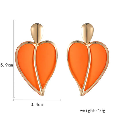 Princess Heart Shape Metal Spray Paint Plating Women'S Drop Earrings