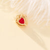 Princess Luxurious Shiny Heart Shape Glass Stone Alloy Wholesale Charms
