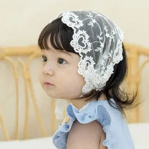 Princess Solid Color Bow Knot Lace Net Yarn Hair Band