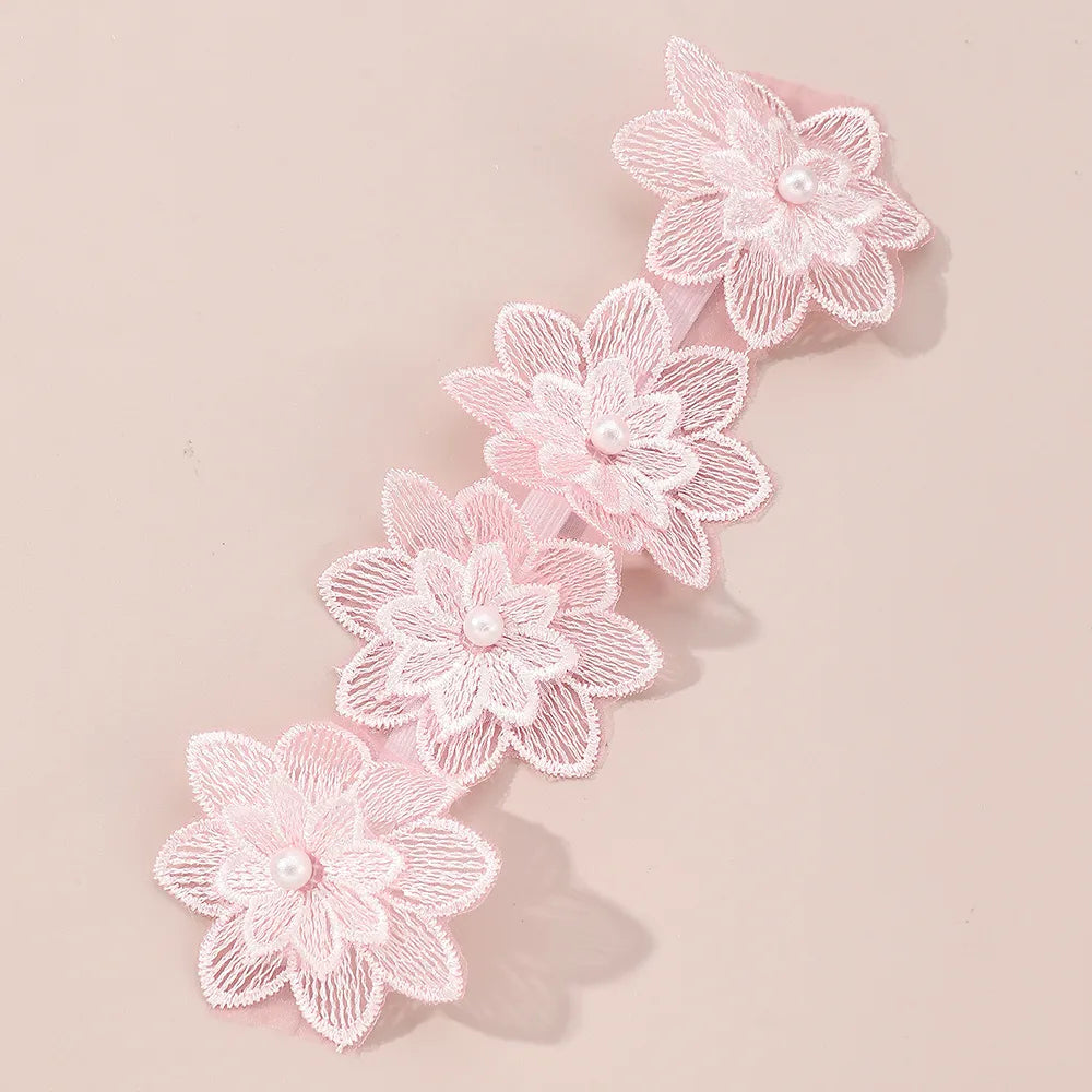 Princess Sweet Flower Cloth Elastic Band Flowers Hair Band