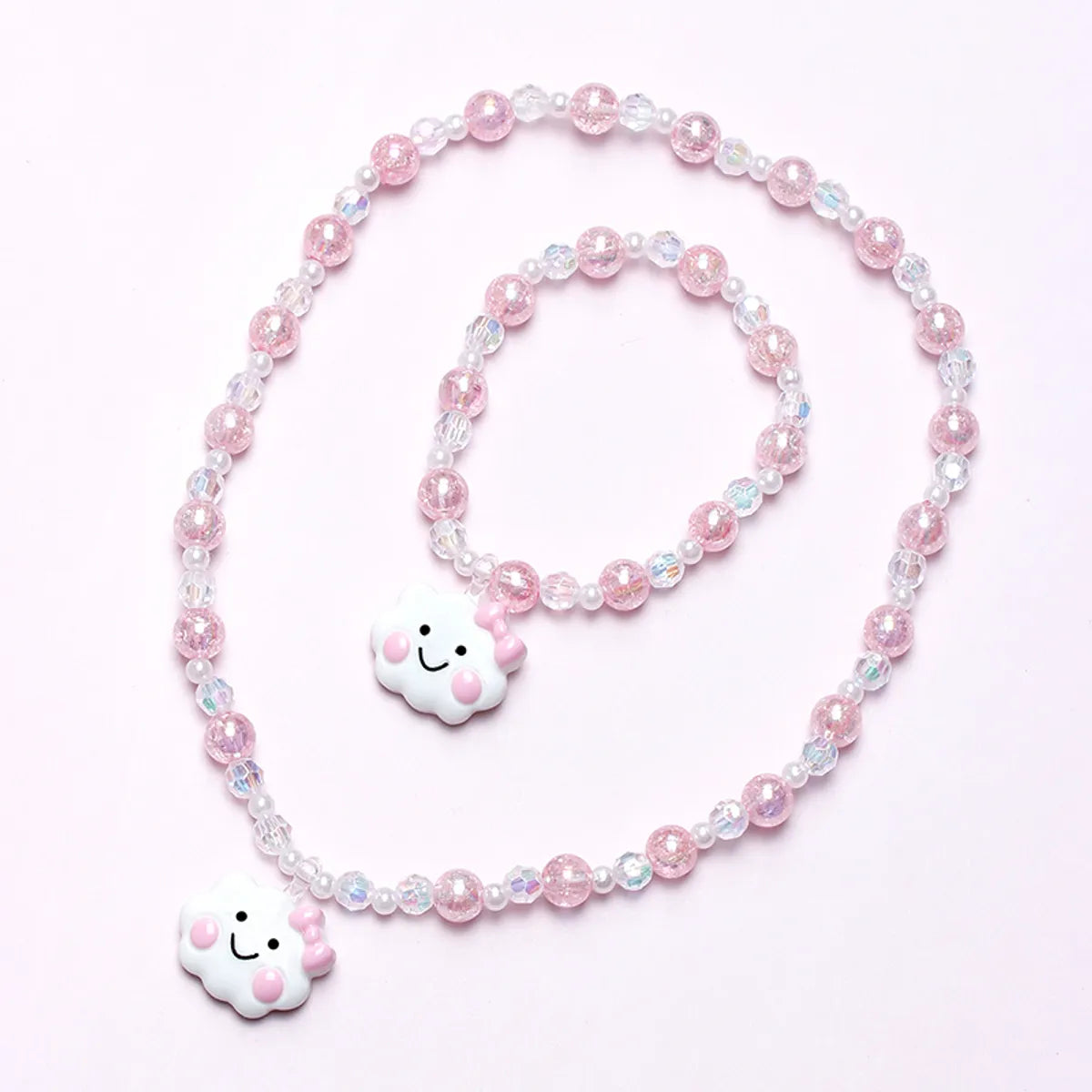 Princess Sweet Pastoral Clouds Plastic Resin Beaded Girl's Bracelets Necklace