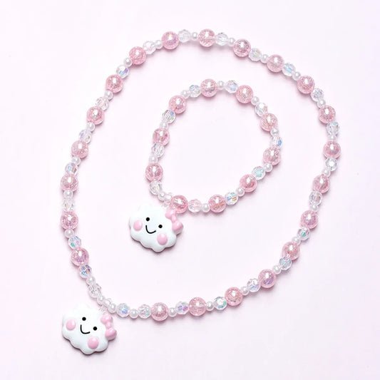 Princess Sweet Pastoral Clouds Plastic Resin Beaded Girl's Bracelets Necklace