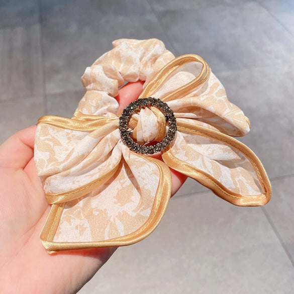 Printed Bow Handmade Cloth Hair Accessories For Girls Hair Ring Head Tie Hair Rope