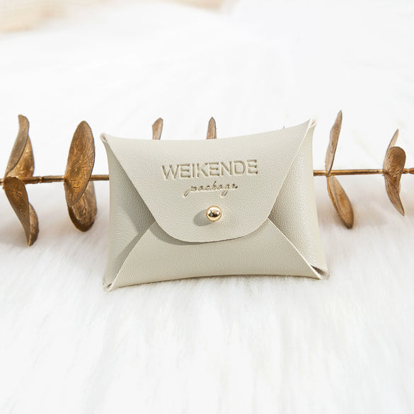 Pu Imitation Leather Jewelry Storage Bag For Ring And Necklace Packaging