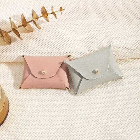 Pu Imitation Leather Jewelry Storage Bag For Ring And Necklace Packaging