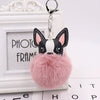 Pu Leather And Plush Puppy Fur Ball Keychain For Car Pendant And Promotional Gifts