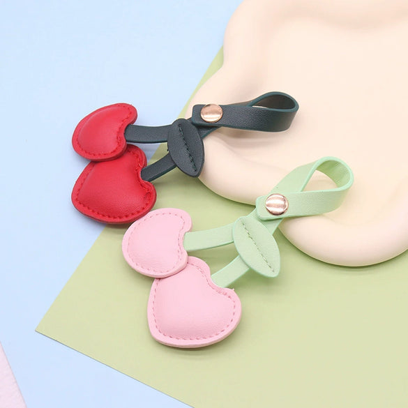 Pu Leather Cherry Keychain Pendant Pastoral Style For Men And Women