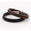 Pu Leather Woven Bracelet Men's Classic Punk Style Drop Shape
