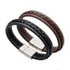 Pu Leather Woven Bracelet Men's Classic Punk Style Drop Shape