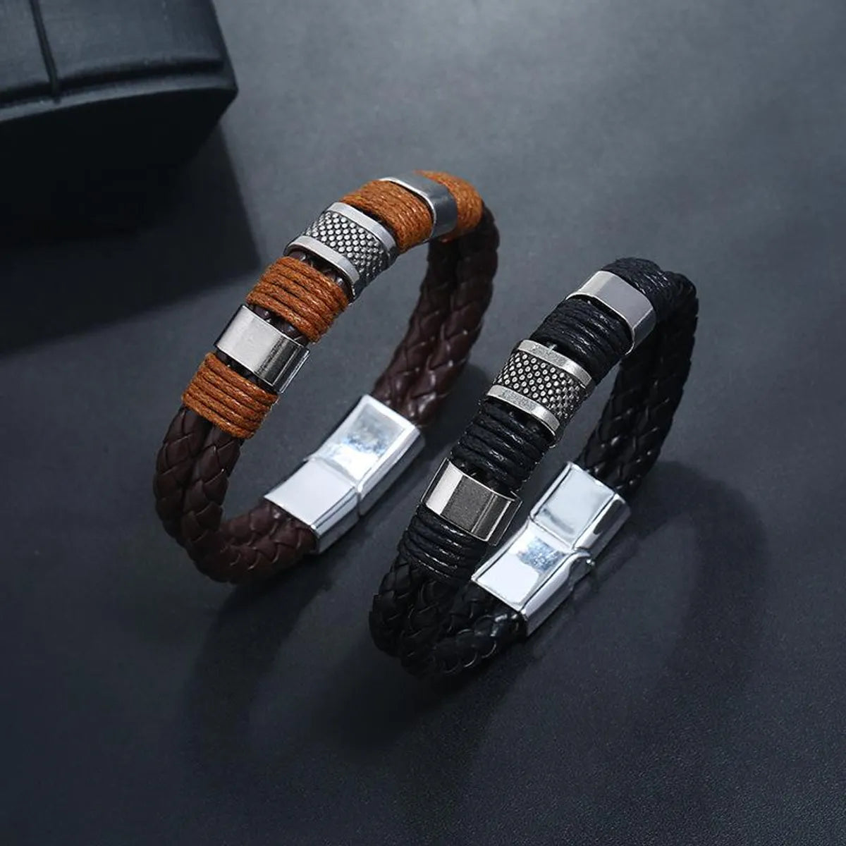 Fashion Geometric Pu Leather No Inlaid Unisex Bracelets