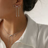 Pull Butterfly Design Women's Golden Titanium Steel Necklace With Electroplating Treatment Jewelry Set