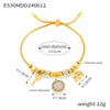 Pullout Buckle Jewelry Multielement Pendant 316L Stainless Steel Goldplated Geometric Bracelet