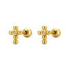 Puncture Earrings S925 Silver Ins Cross Diamond Thread Ear Jewelry Electroplated For Women