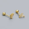 Puncture Earrings 925 Silver Geometric Electroplating Vshaped Screw Ear Nail