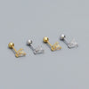 Puncture Earrings 925 Silver Geometric Electroplating Vshaped Screw Ear Nail