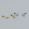 Puncture Earrings 925 Silver Geometric Electroplating Vshaped Screw Ear Nail