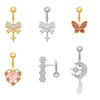 Puncture Jewelry Belly Button Ring Zinc Alloy Heart Shape Unisex