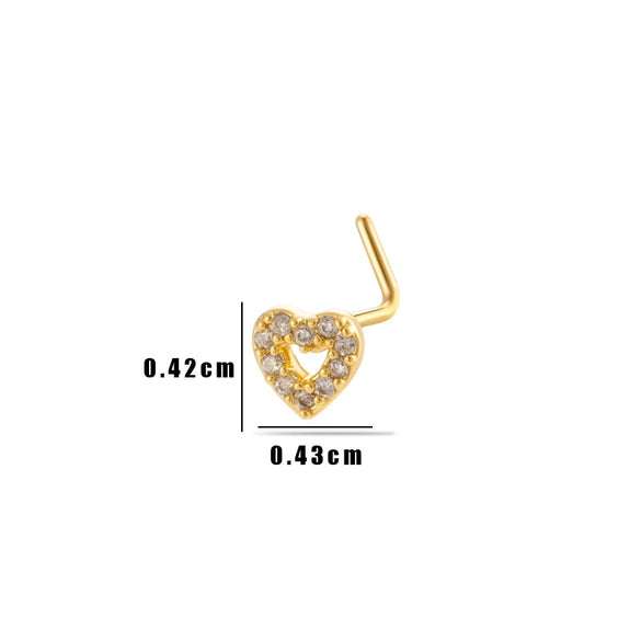 Puncture Jewelry Metal Heart Shape Electroplated For Women