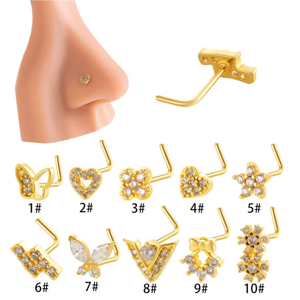 Puncture Jewelry Metal Heart Shape Electroplated For Women