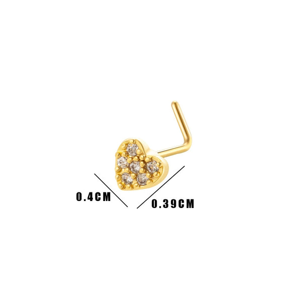 Puncture Jewelry Metal Heart Shape Electroplated For Women