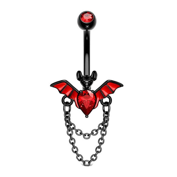 Puncture Jewelry Stainless Steel And Copper Bat Nose Ring Inverted Belly Button Ring Breast Ring Industrial Earrings Geometric Style Electroplated Unisex