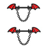 Puncture Jewelry Stainless Steel And Copper Bat Nose Ring Inverted Belly Button Ring Breast Ring Industrial Earrings Geometric Style Electroplated Unisex