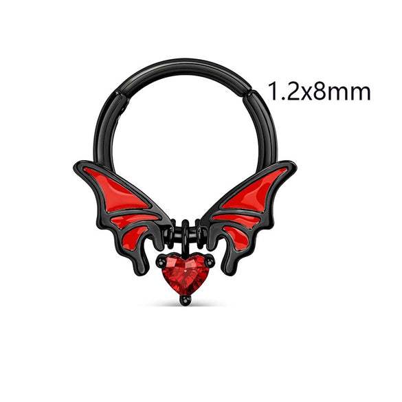 Puncture Jewelry Stainless Steel And Copper Bat Nose Ring Inverted Belly Button Ring Breast Ring Industrial Earrings Geometric Style Electroplated Unisex