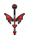 Puncture Jewelry Stainless Steel Heartshaped Electroplated Belly Button Ring Bat Chest Ring Nose Nail Ear Bone Nail