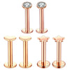Puncture Jewelry Stainless Steel Heartshaped Lip Nail With Zircon And Electroplating Treatment
