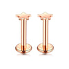 Puncture Jewelry Stainless Steel Heartshaped Lip Nail With Zircon And Electroplating Treatment