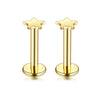 Puncture Jewelry Stainless Steel Heartshaped Lip Nail With Zircon And Electroplating Treatment