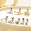 Puncture Jewelry Titanium Alloy Drop Shape Electroplated For Women