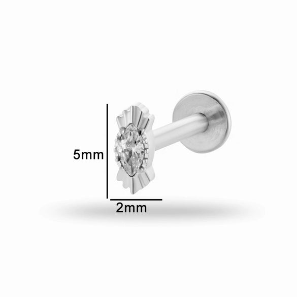 Puncture Jewelry Titanium Alloy Drop Shape Electroplated For Women