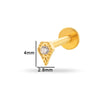 Puncture Jewelry Titanium Alloy Drop Shape Electroplated For Women