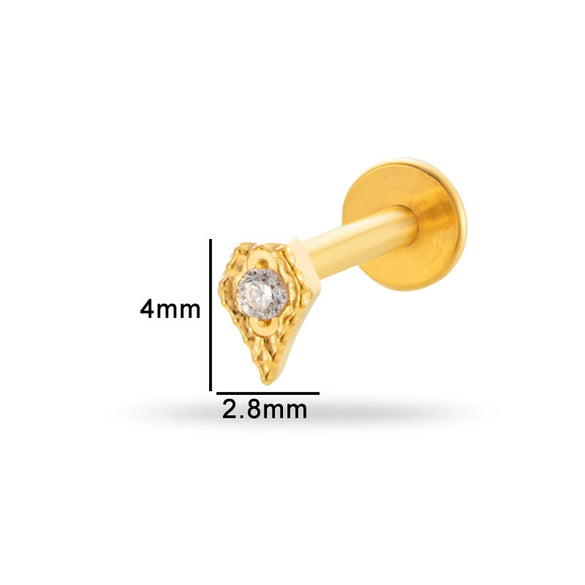 Puncture Jewelry Titanium Alloy Drop Shape Electroplated For Women