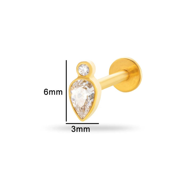 Puncture Jewelry Titanium Alloy Drop Shape Electroplated For Women