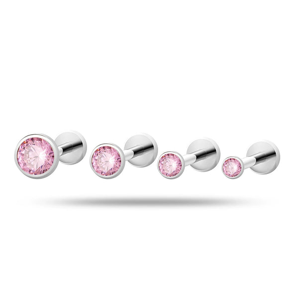 Puncture Jewelry Titanium Alloy Geometric Electroplated Zircon Lip Nail Tragium Ear Nail