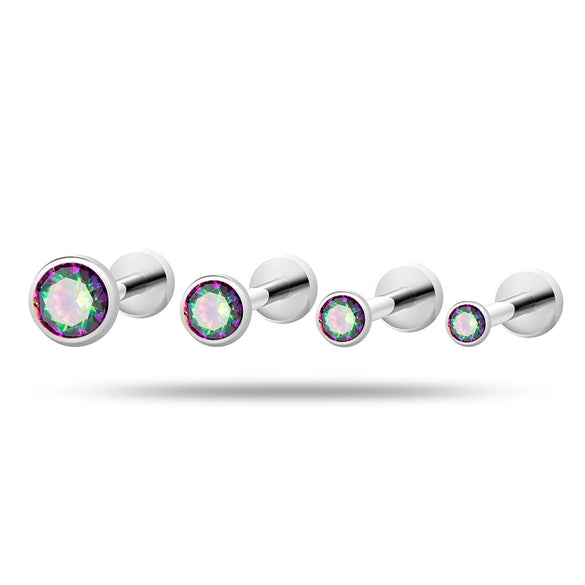 Puncture Jewelry Titanium Alloy Geometric Electroplated Zircon Lip Nail Tragium Ear Nail