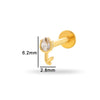 Puncture Jewelry Titanium Alloy Heart Shape Electroplated For Women