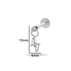 Puncture Jewelry Titanium Alloy Water Drop Shape Zircon Pendant With Inner Teeth Screw Rod Electroplated For Women