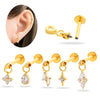 Puncture Jewelry Titanium Alloy Water Drop Shape Zircon Pendant With Inner Teeth Screw Rod Electroplated For Women