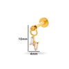 Puncture Jewelry Titanium Alloy Water Drop Shape Zircon Pendant With Inner Teeth Screw Rod Electroplated For Women