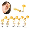 Puncture Jewelry Titanium Alloy Water Drop Shape Zircon Pendant With Inner Teeth Screw Rod Electroplated For Women