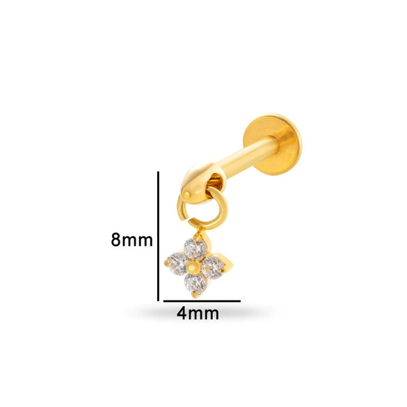 Puncture Jewelry Titanium Alloy Water Drop Shape Zircon Pendant With Inner Teeth Screw Rod Electroplated For Women