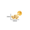Puncture Ornaments Stainless Steel Copper Zircon Love Butterfly Bow Tie Electroplated For Women