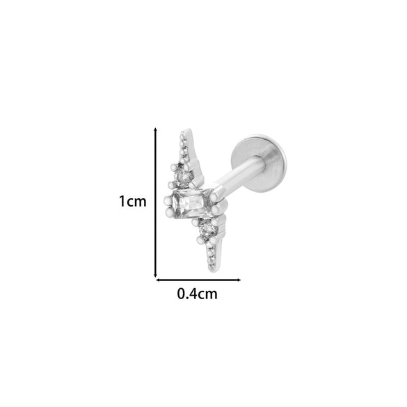Puncture Ornaments Stainless Steel Copper Zircon Love Butterfly Bow Tie Electroplated For Women