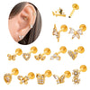 Puncture Ornaments Stainless Steel Copper Zircon Love Butterfly Bow Tie Electroplated For Women