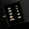 Puncture Stud Earrings Copper Inlaid Zircon Crown Shape Electroplated