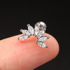 Puncture Stud Earrings Copper Inlaid Zircon Crown Shape Electroplated